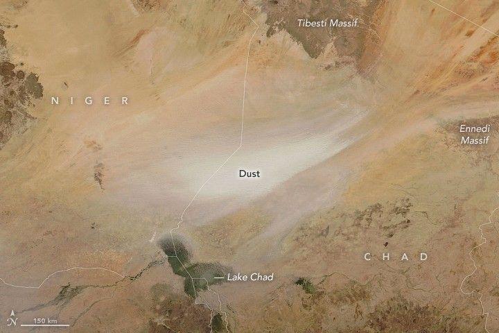 Map of area where dust originates
