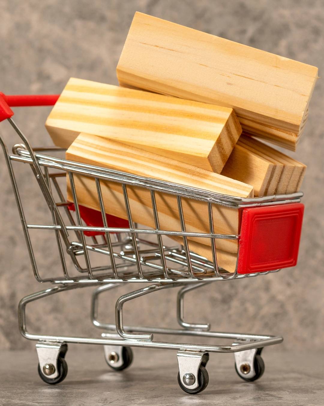 Shopping cart full of wood